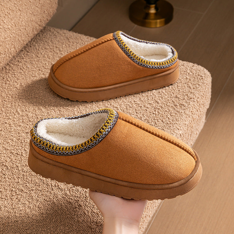 Women's Cotton Lace-Up Slippers