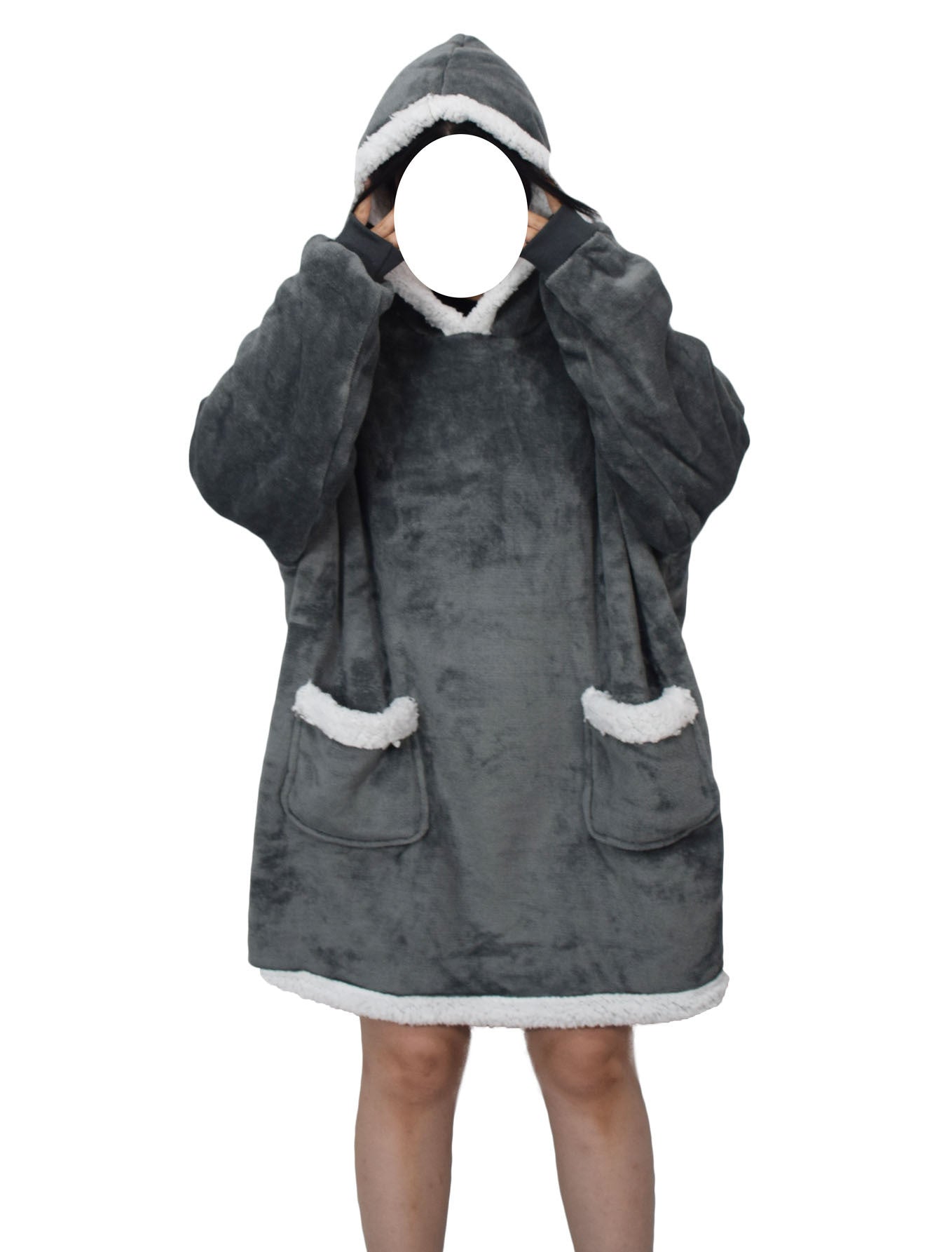 Women's Fleece TV Blanket Hoodie with Pockets