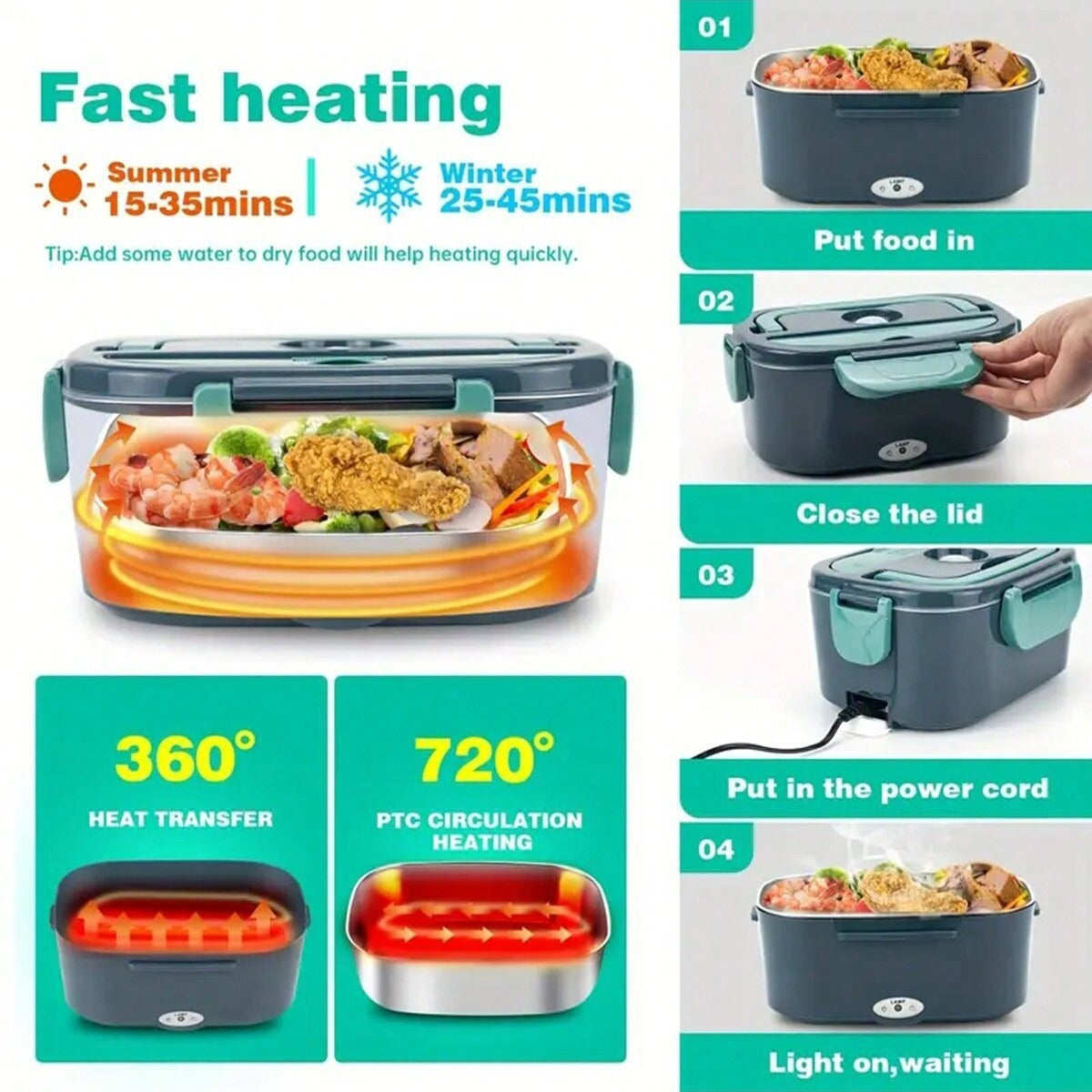 Multifunctional Heated Lunch Box