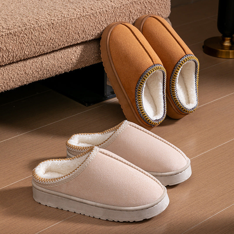 Women's Cotton Lace-Up Slippers