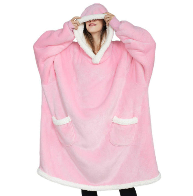Women's Fleece TV Blanket Hoodie with Pockets