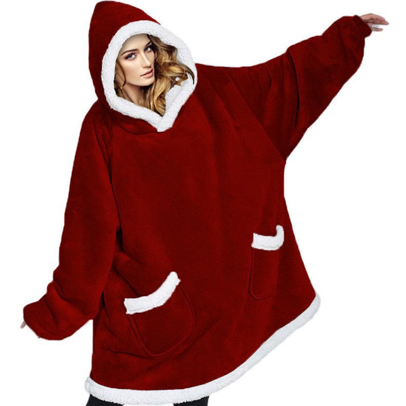 Women's Fleece TV Blanket Hoodie with Pockets