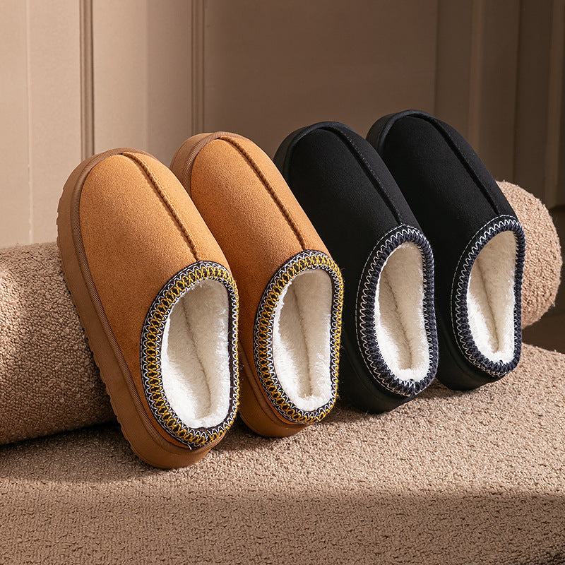 Women's Cotton Lace-Up Slippers
