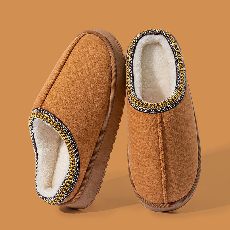 Women's Cotton Lace-Up Slippers