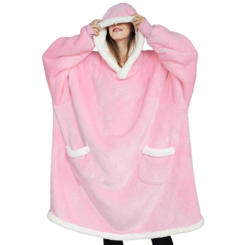 Women's Fleece TV Blanket Hoodie with Pockets